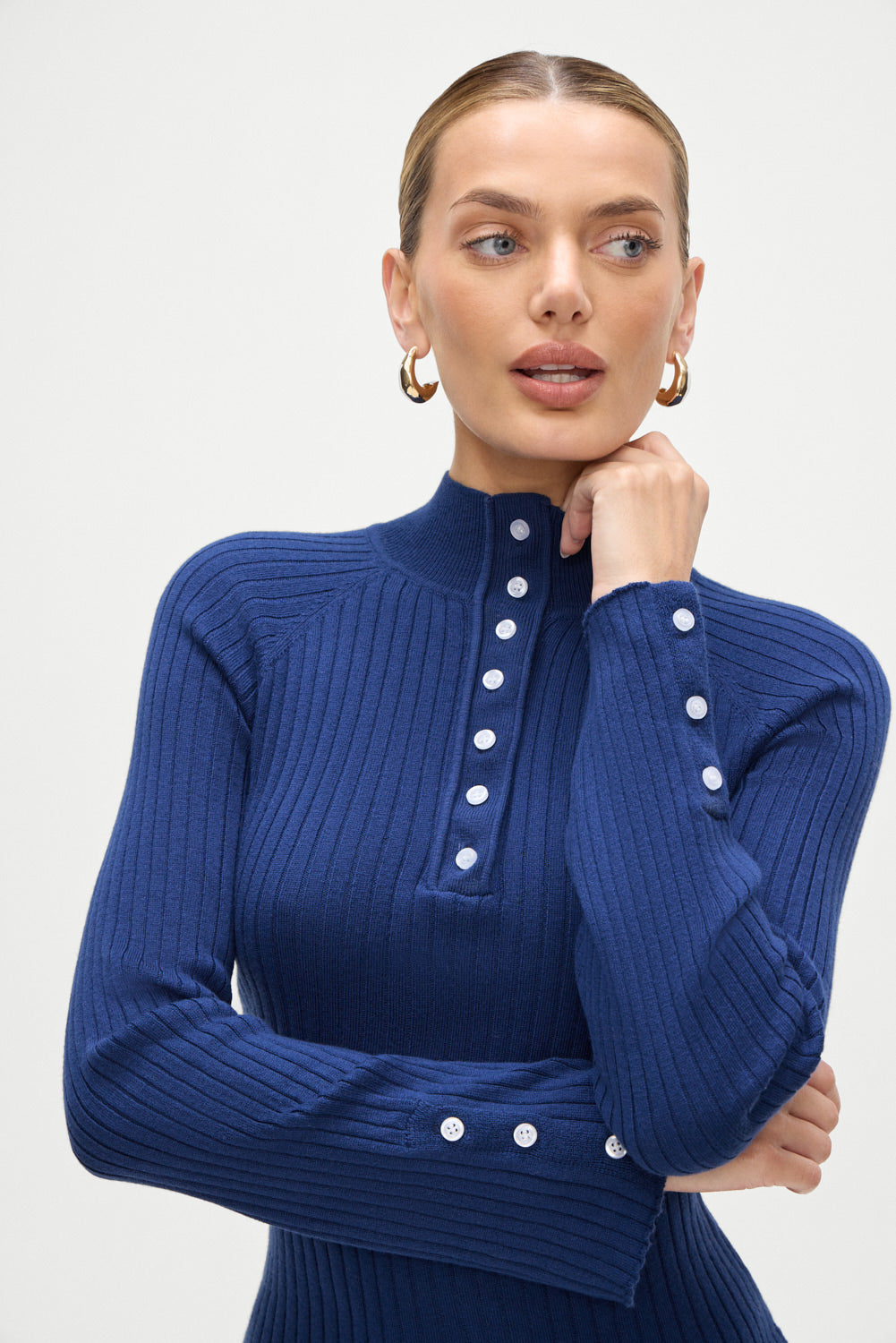 Isla Long Sleeve Mini Dress - Midnight Blue | Frankies Bikinis