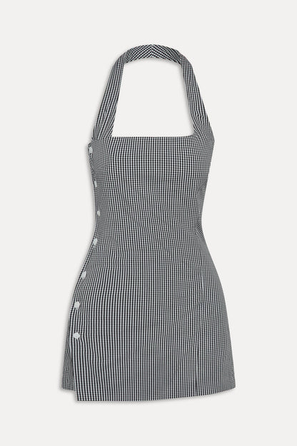 West Cotton Wrap Mini Dress - Morning Gingham | Frankies Bikinis