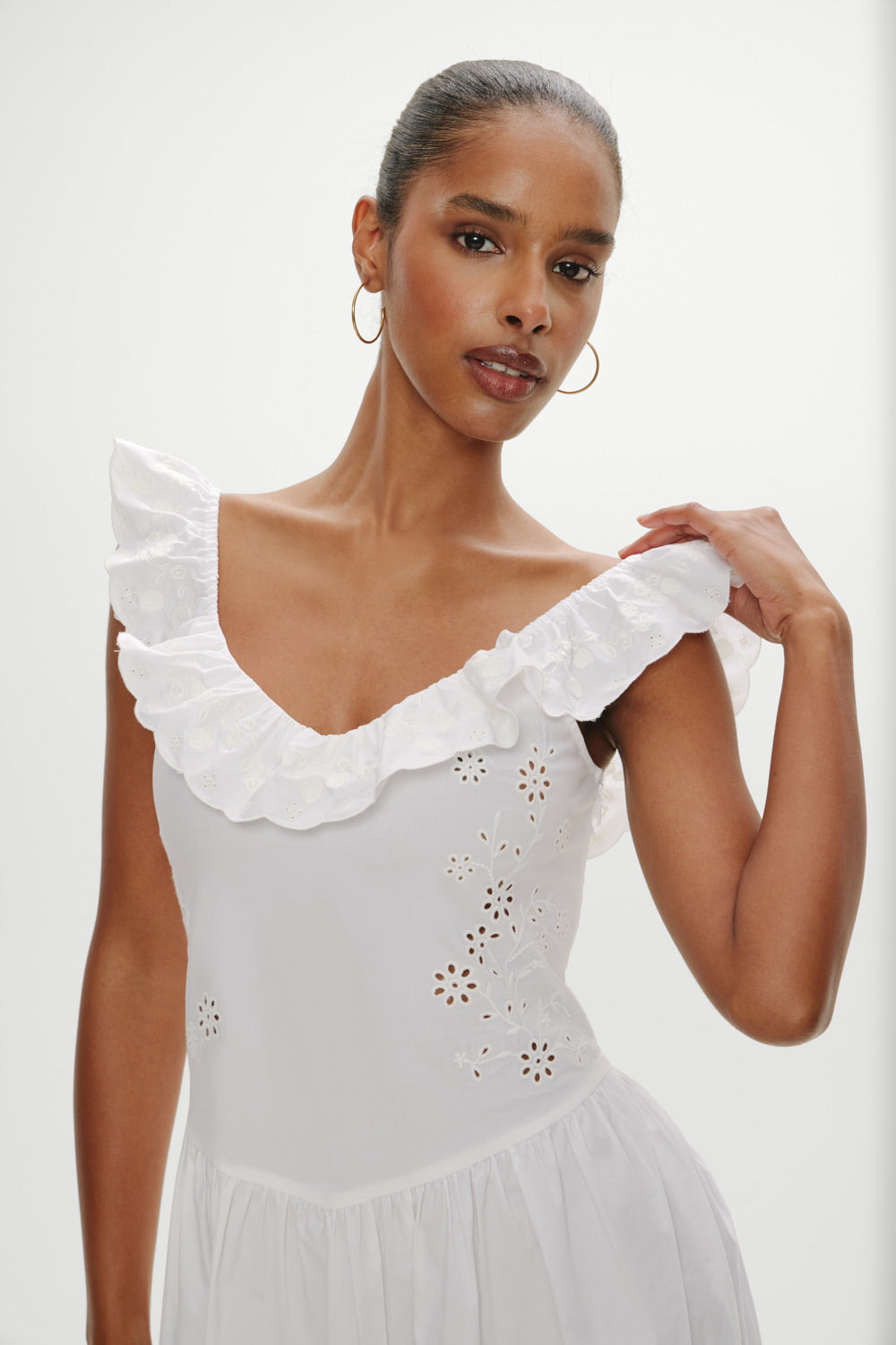 Georgia Cotton Embroidered Midi Dress - Angel's Meadow | Frankies Bikinis