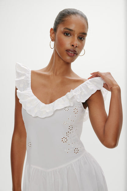 Georgia Cotton Embroidered Midi Dress - Angel's Meadow | Frankies Bikinis