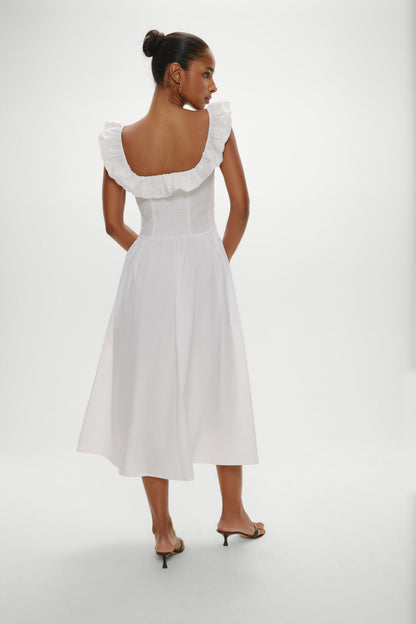 Georgia Cotton Embroidered Midi Dress - Angel's Meadow | Frankies Bikinis