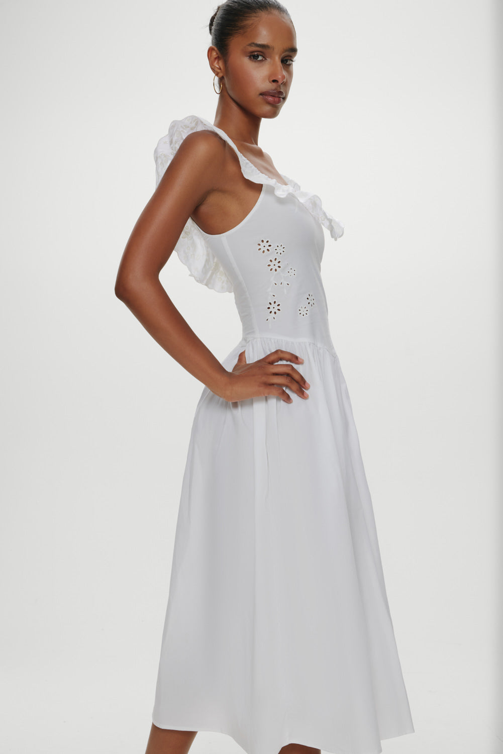 Georgia Cotton Embroidered Midi Dress - Angel's Meadow | Frankies Bikinis