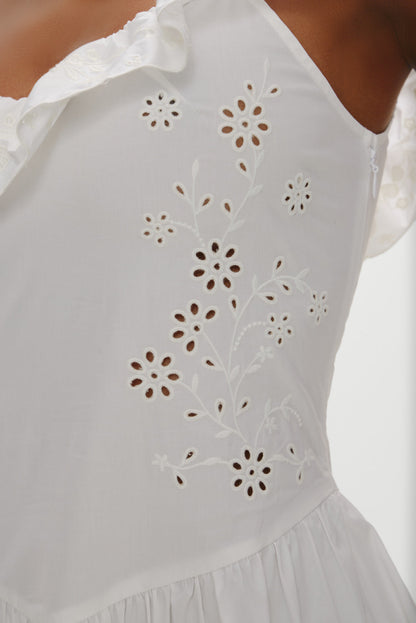 Georgia Cotton Embroidered Midi Dress - Angel's Meadow | Frankies Bikinis