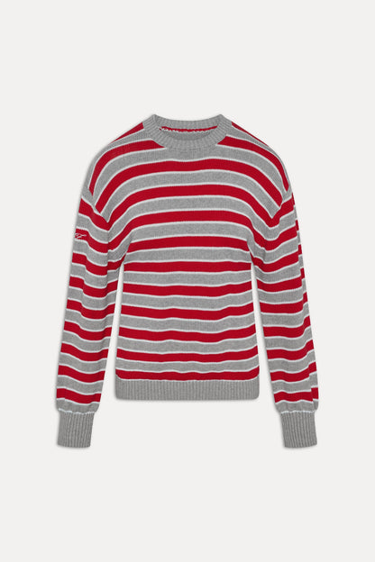 Sloane Oversized Knit Sweater - Cloud Cover Stripe | Frankies Bikinis