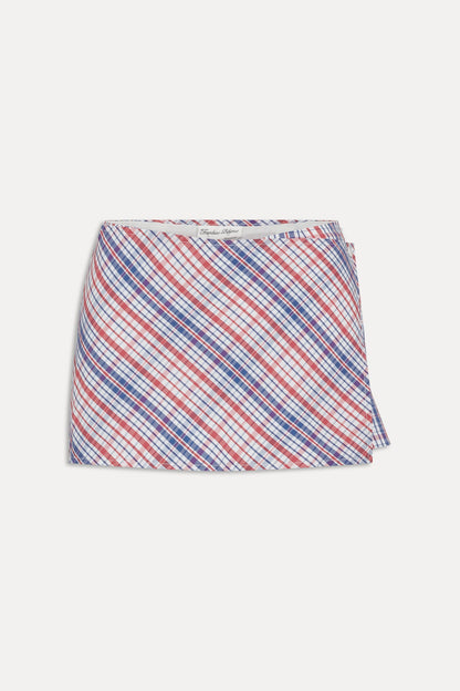 Sterling Cotton Mini Skort - Americana Plaid | Frankies Bikinis
