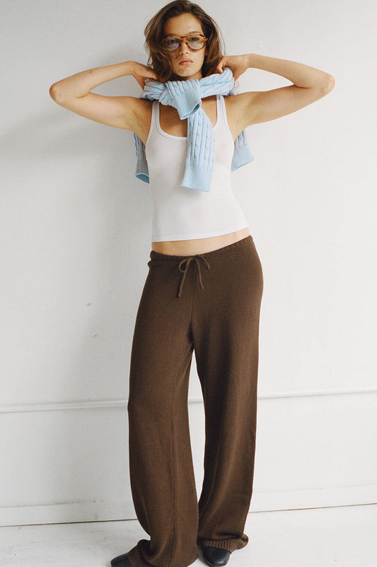 Wesley Knit Pants - Chocolate Brown | Frankies Bikinis