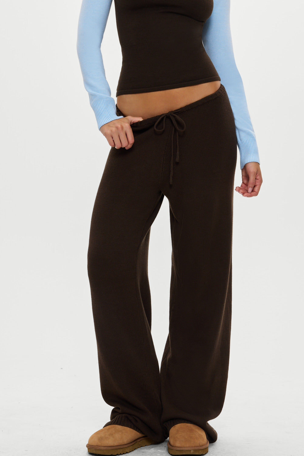 Wesley Knit Pants - Chocolate Brown | Frankies Bikinis