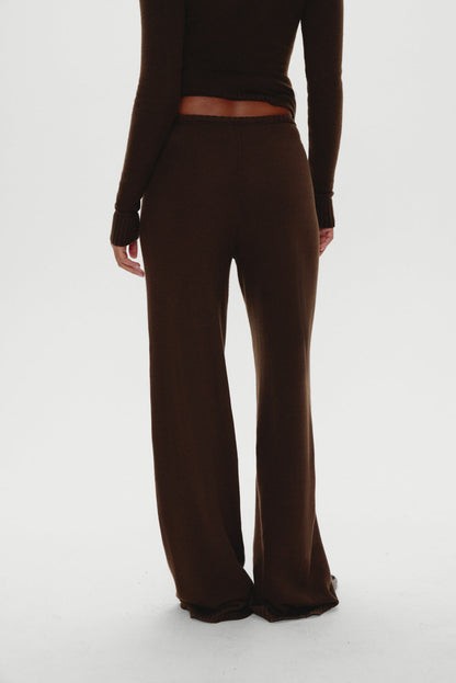 Wesley Knit Pants - Chocolate Brown | Frankies Bikinis
