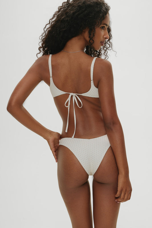 x Khy Enzo Cheeky Bikini Bottom - Pearl Dot | Frankies Bikinis