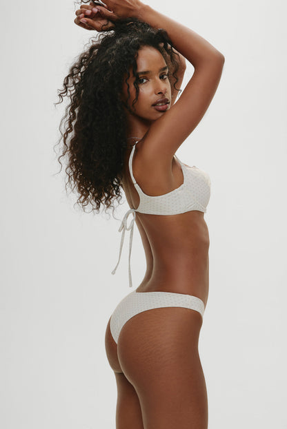 x Khy Enzo Cheeky Bikini Bottom - Pearl Dot | Frankies Bikinis