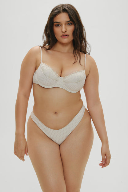 x Khy Enzo Cheeky Bikini Bottom - Pearl Dot | Frankies Bikinis