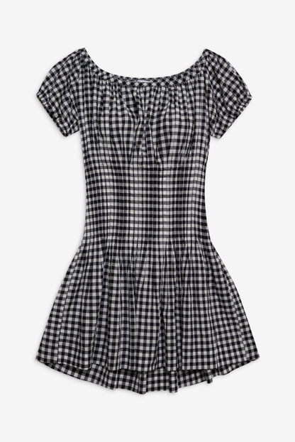 Sadie Gingham Mini Dress - Black Gingham | Frankies Bikinis