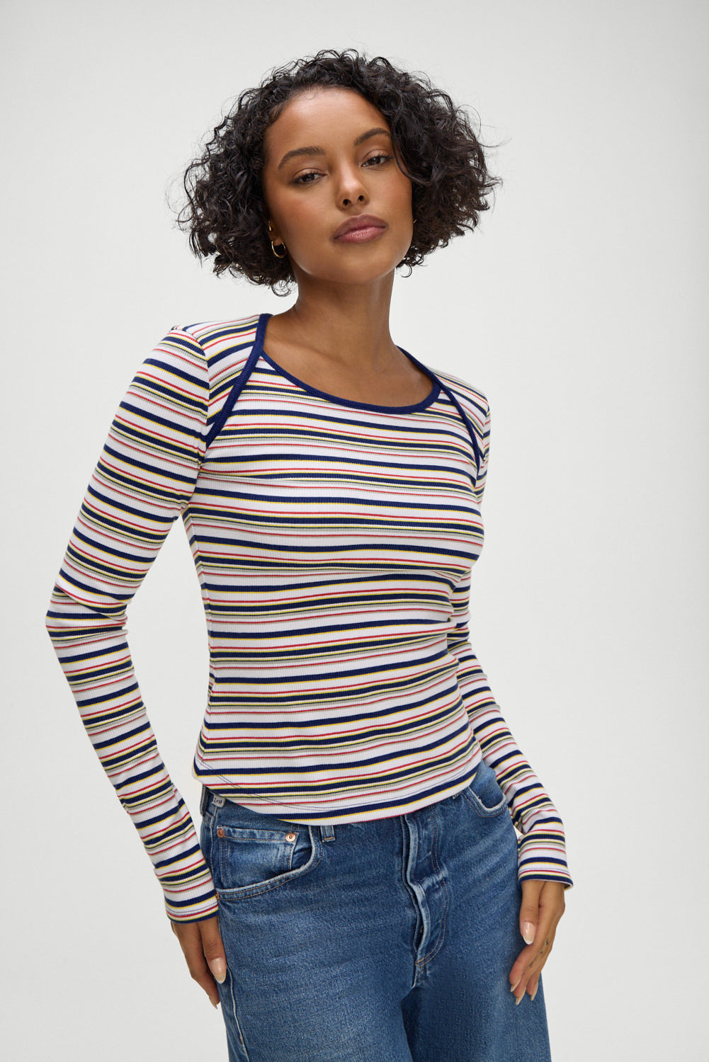 Blair Striped Long Sleeve Shirt - Love Stripe | Frankies Bikinis
