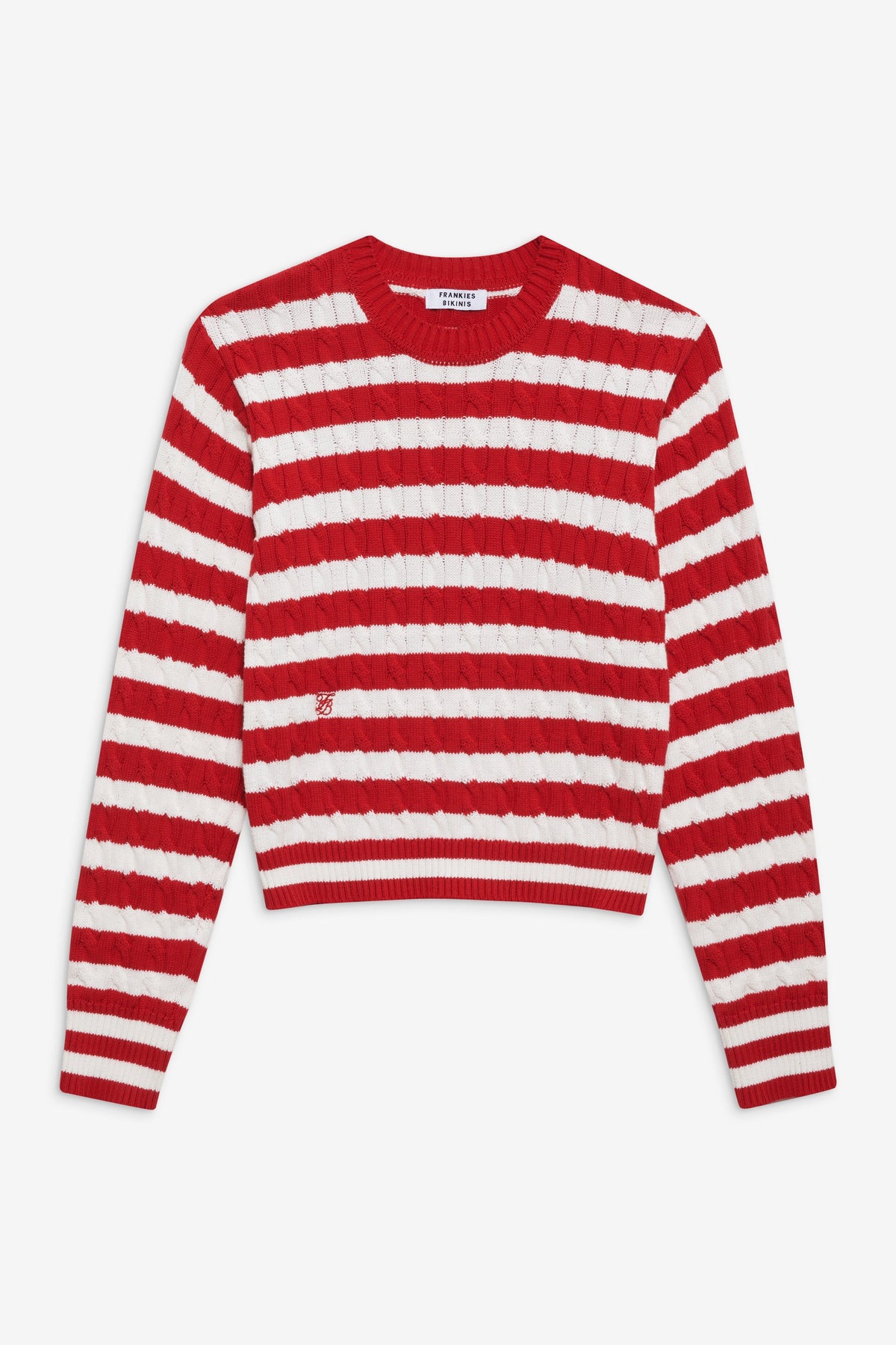 Varsity Cable Knit Sweater - Heartstrings Stripe | Frankies Bikinis