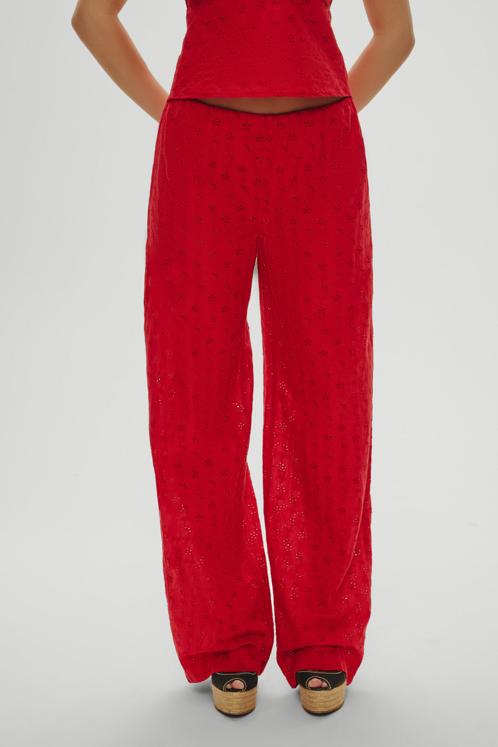 Princess Eyelet Pants - Red Rose | Frankies Bikinis