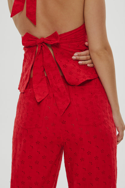 Princess Eyelet Pants - Red Rose | Frankies Bikinis