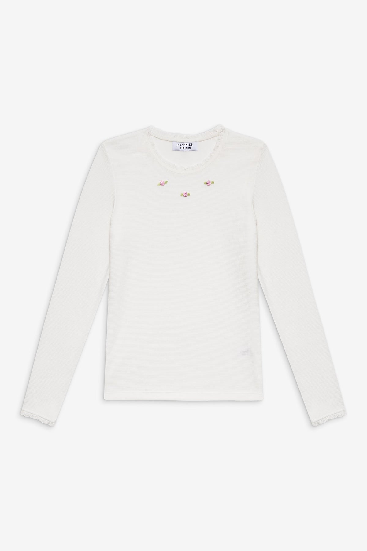 Eve Waffle Long Sleeve Shirt - White | Frankies Bikinis