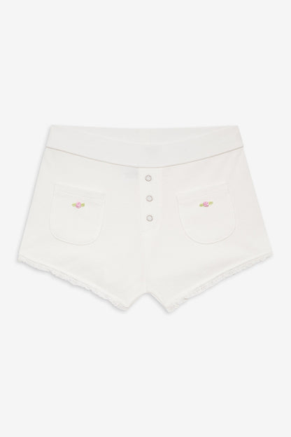 Eve Booty Shorts - White | Frankies Bikinis
