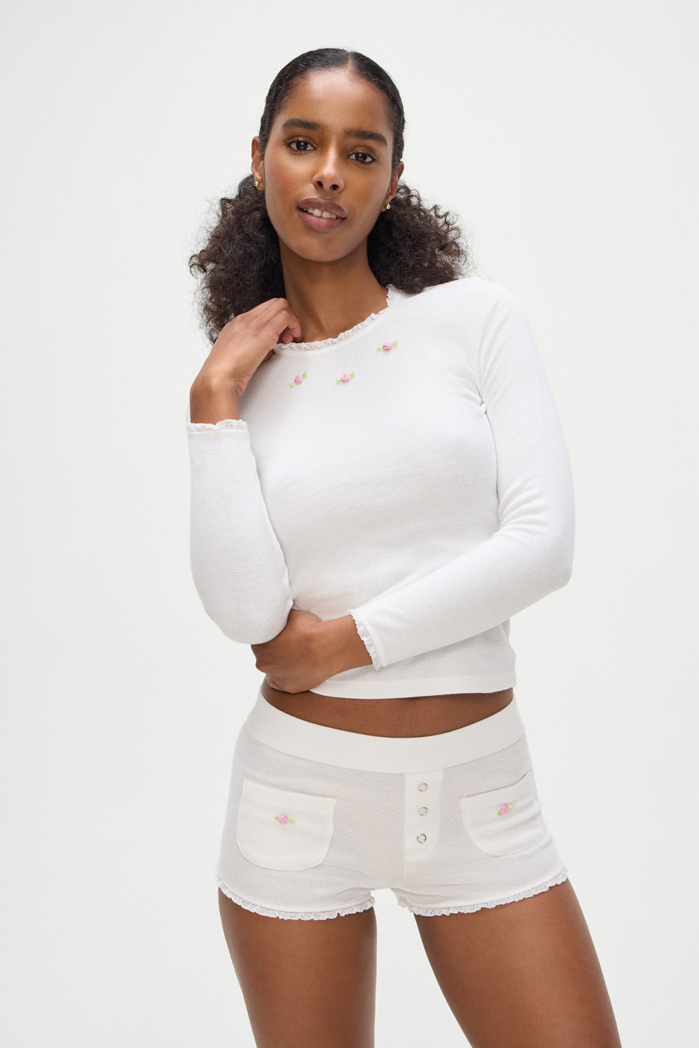 Eve Booty Shorts - White | Frankies Bikinis