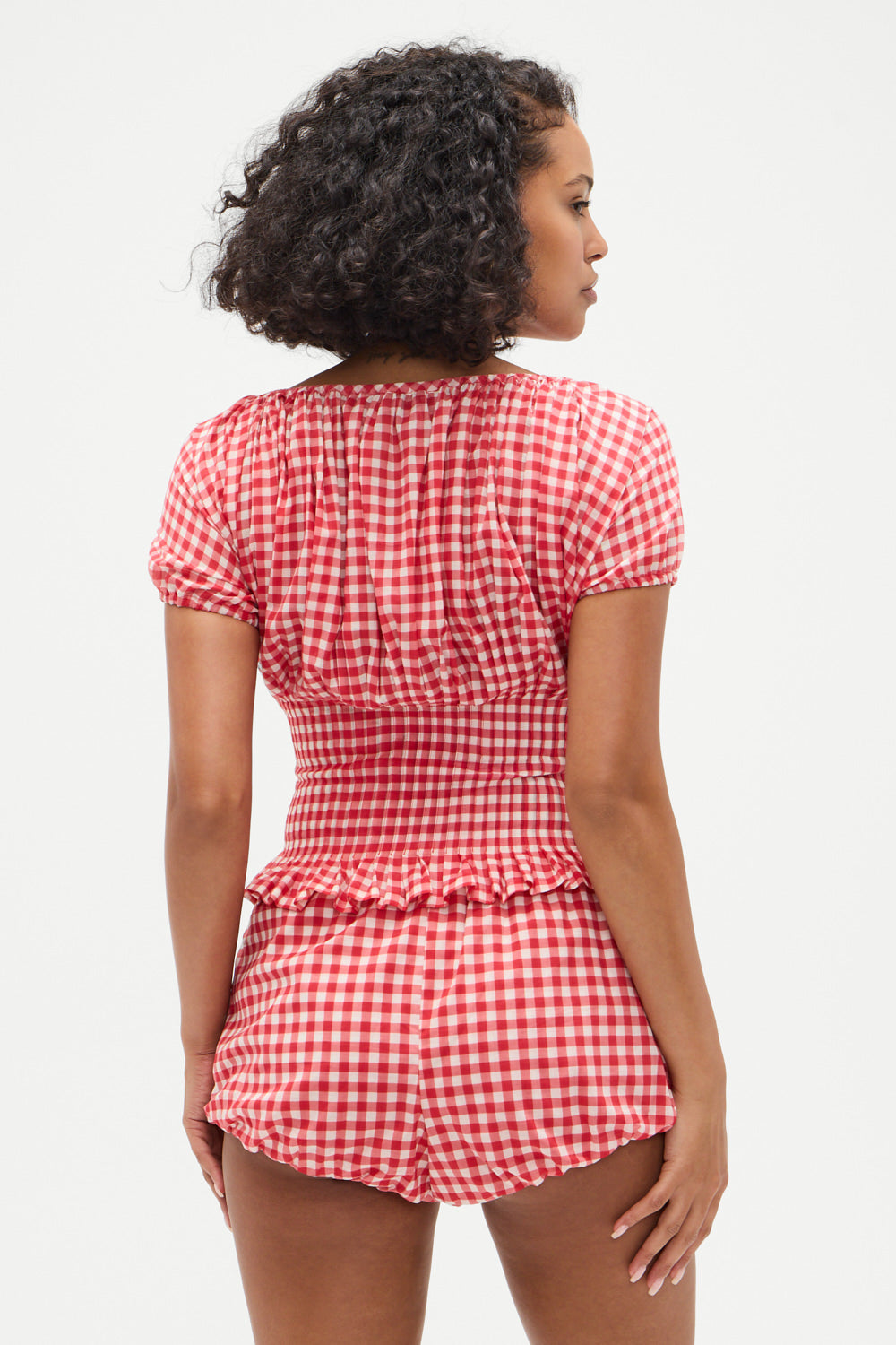 Cider Gingham Blouse - Cherry Gingham | Frankies Bikinis
