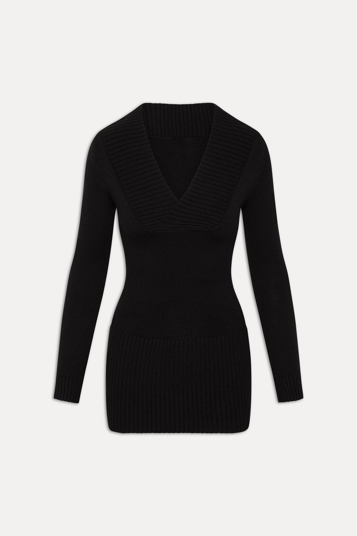 Jade Long Sleeve Knit Mini Dress - Black | Frankies Bikinis