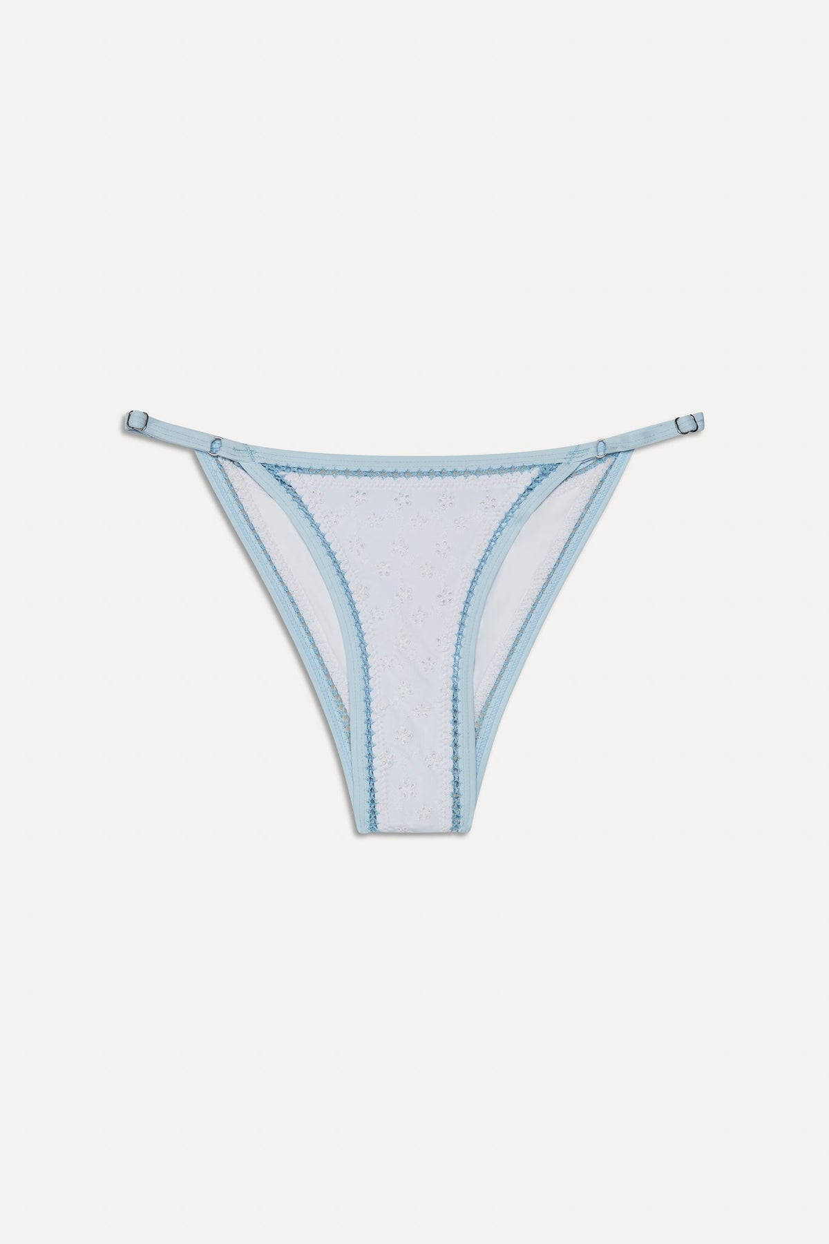 Luna Cheeky Eyelet Bikini Bottom - Spring Cloud | Frankies Bikinis