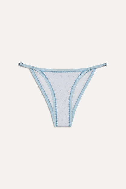 Luna Cheeky Eyelet Bikini Bottom - Spring Cloud | Frankies Bikinis