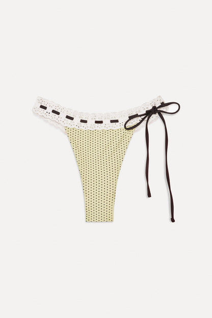 Lacey Micro Bikini Bottom - Lemon Dot | Frankies Bikinis