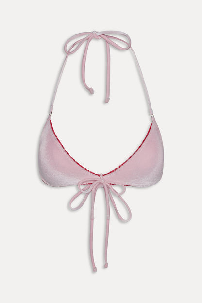 Amore Skimpy Velvet Bikini Top - Velvet Rose | Frankies Bikinis