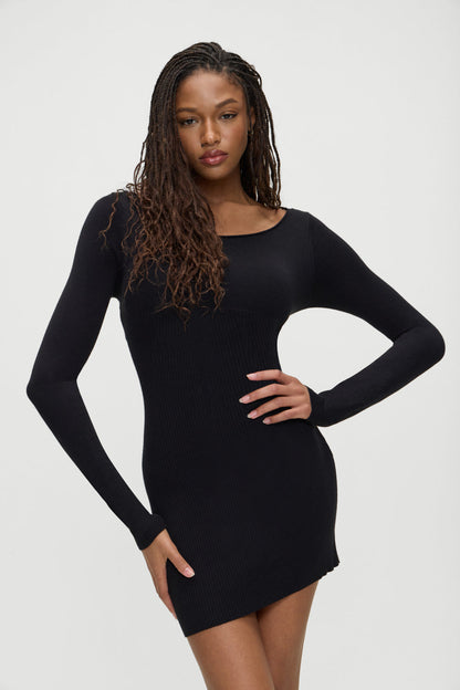 Luca Knit Mini Dress - Black | Frankies Bikinis