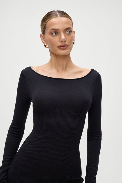 Luca Knit Mini Dress - Black | Frankies Bikinis