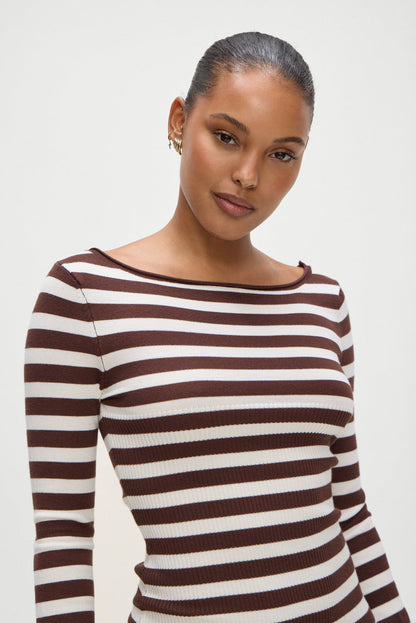 Luca Knit Mini Dress - Brown Sugar Stripe | Frankies Bikinis