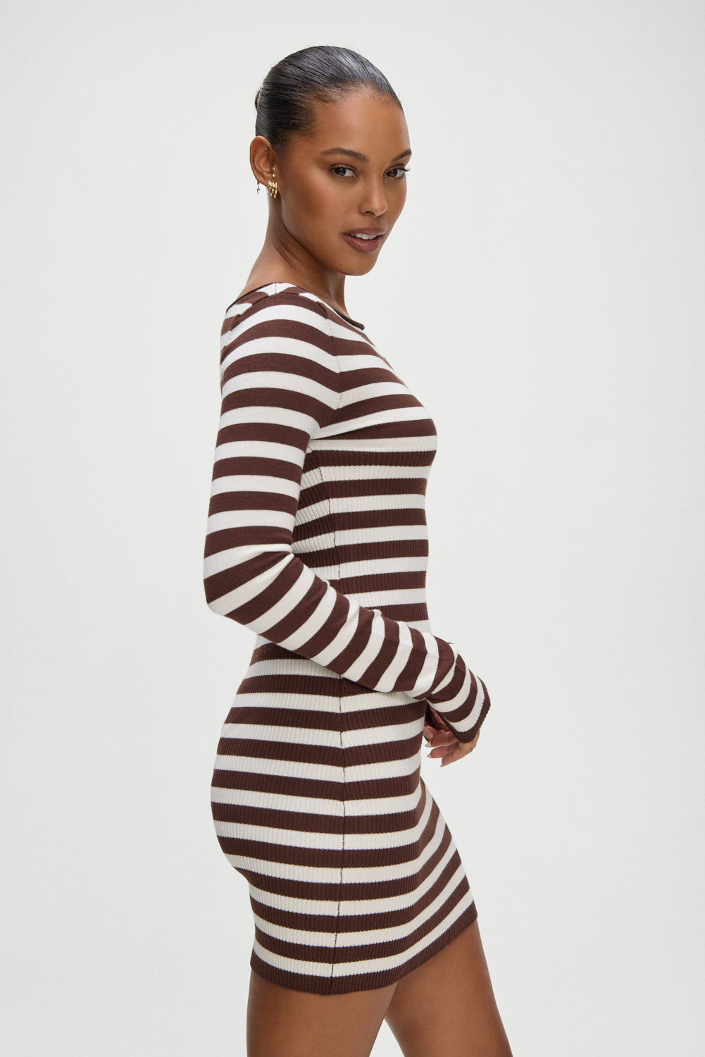 Luca Knit Mini Dress - Brown Sugar Stripe | Frankies Bikinis