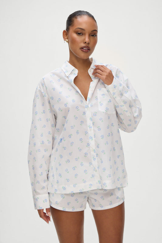 Ralph Long Sleeve Sleep Shirt - Periwinkle | Frankies Bikinis