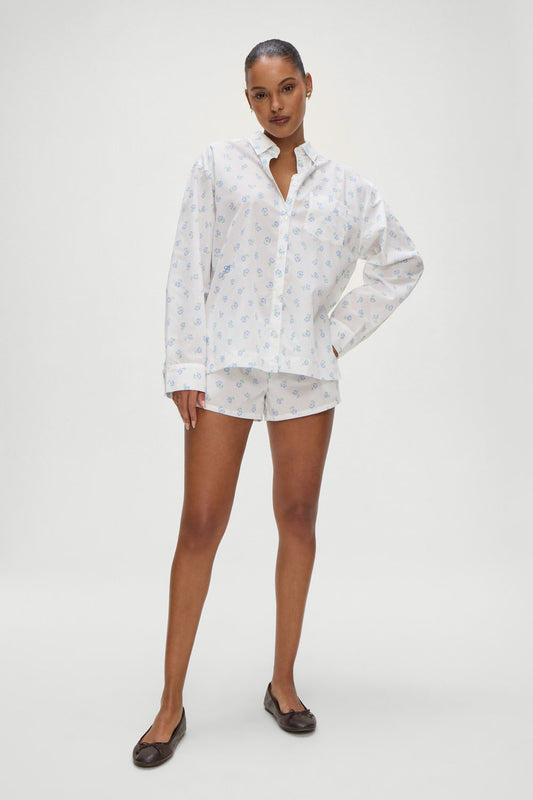 Farmhouse Boxer Sleep Shorts - Periwinkle | Frankies Bikinis
