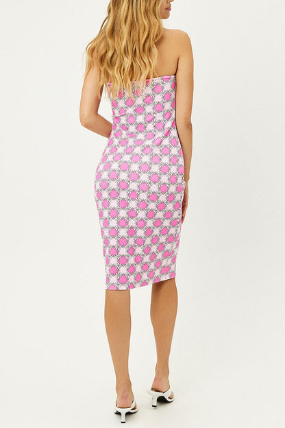 Hope Strapless Terry Dress - Pink Daisy | Frankies Bikinis