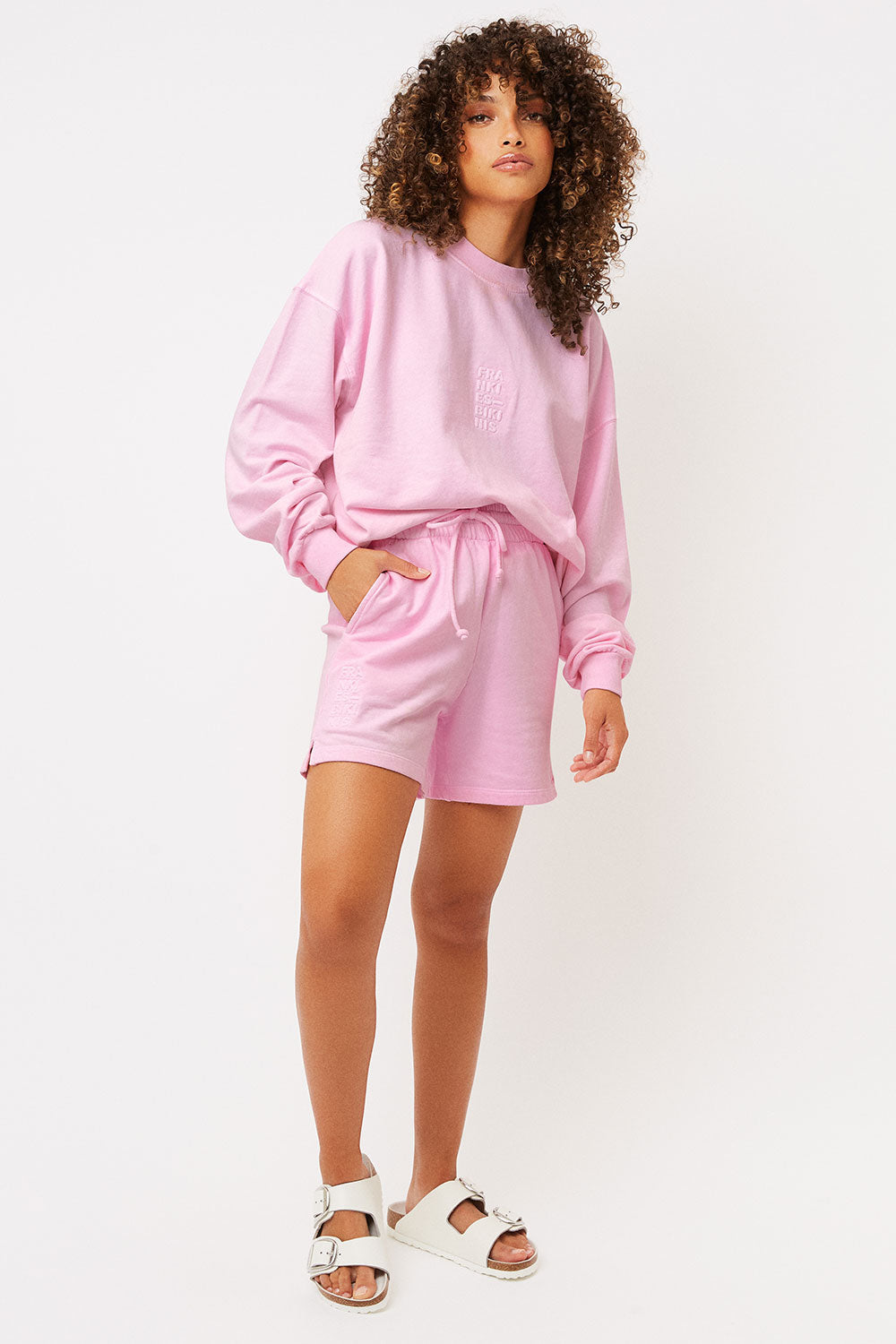 Burl High Waist Sweat Short - Love Pink | Frankies Bikinis