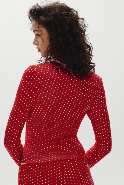 Joy Long Sleeve Sleep Shirt - Holiday Dot | Frankies Bikinis