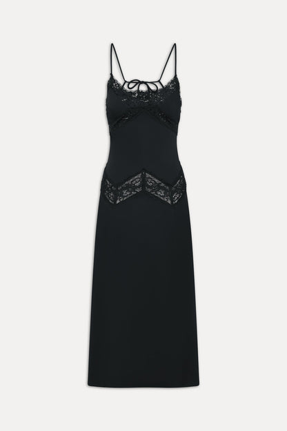 Ethereal Satin Lace Maxi Dress - Meet Me At Dusk | Frankies Bikinis