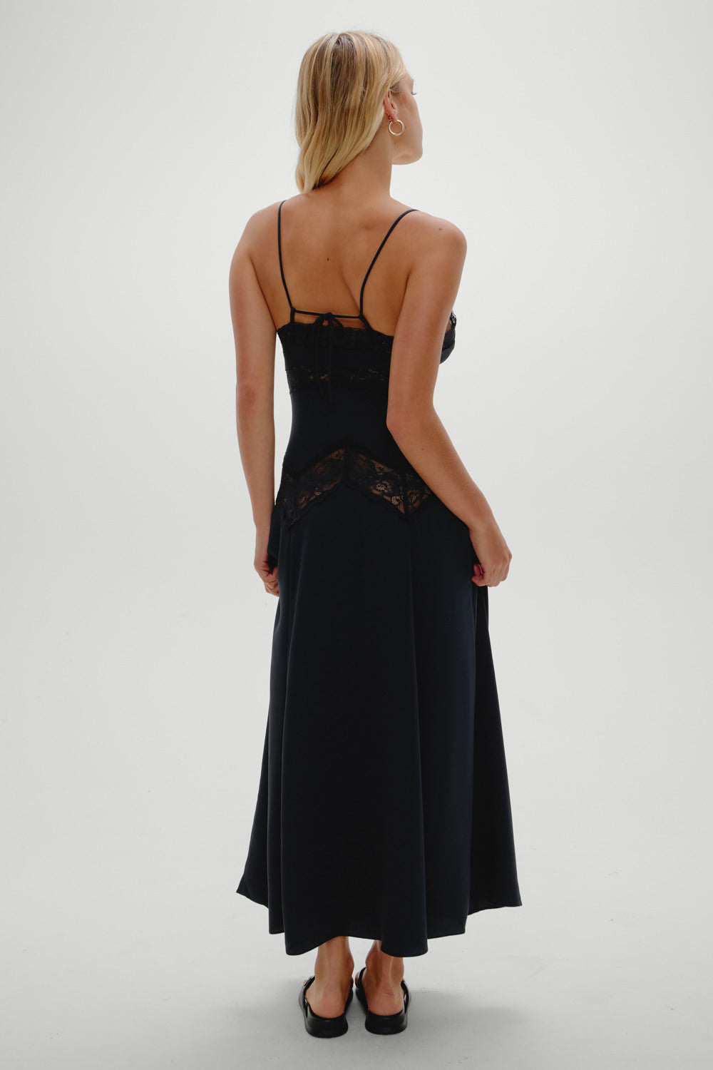 Ethereal Satin Lace Maxi Dress - Meet Me At Dusk | Frankies Bikinis