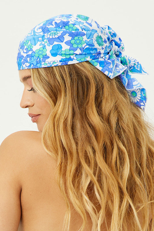Heidi Crepe Floral Head Scarf - Morning Glory | Frankies Bikinis
