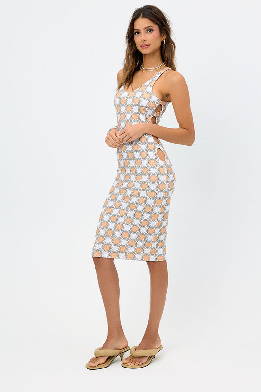 Sterling Terry Midi Dress - Nude Daisy | Frankies Bikinis