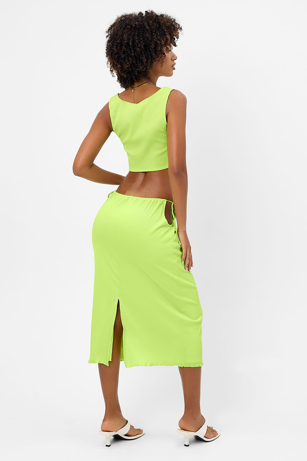 Solana Plissé Tank - Kiwi | Frankies Bikinis