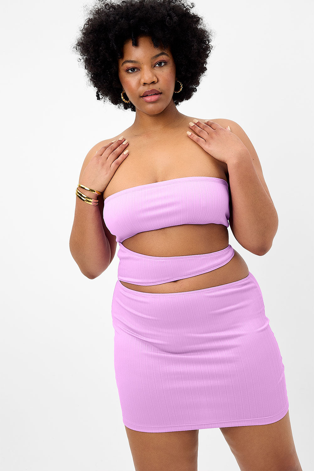 Richie Plissé Strapless Dress - Wisteria | Frankies Bikinis