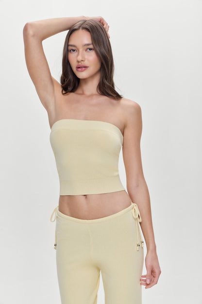 Destiny Knit Strapless Shirt - Buttercup | Frankies Bikinis