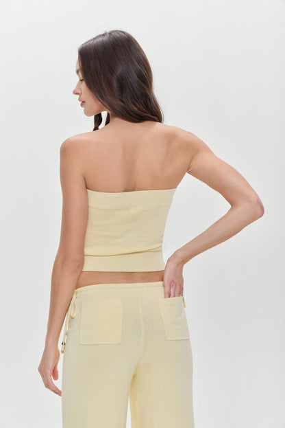 Destiny Knit Strapless Shirt - Buttercup | Frankies Bikinis