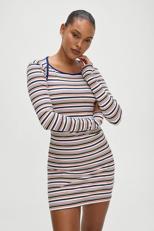 Chelsea Long Sleeve Mini Dress - Love Stripe | Frankies Bikinis