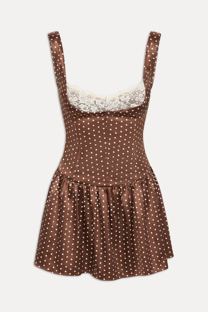 Enchantment Mini Dress - Chocolate Dot | Frankies Bikinis