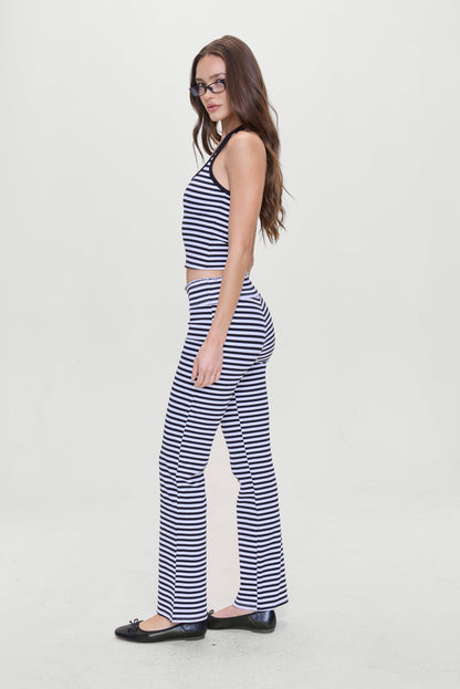 Bambi Striped Flare Pants - Silhouette Stripe | Frankies Bikinis