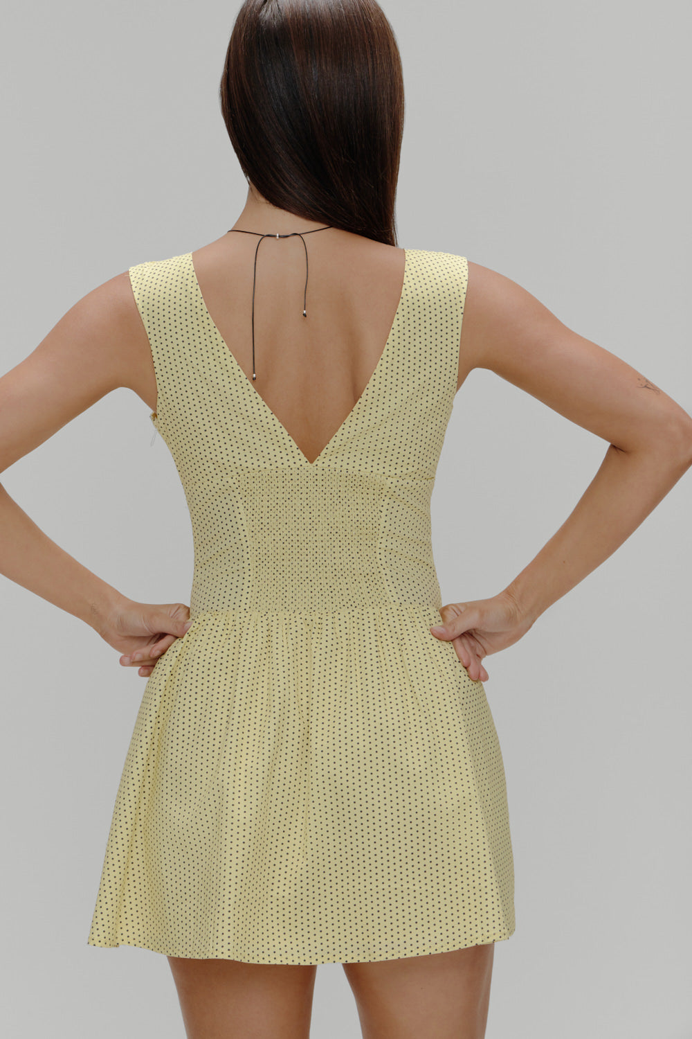Marley Cotton Mini Dress - Lemon Dot | Frankies Bikinis